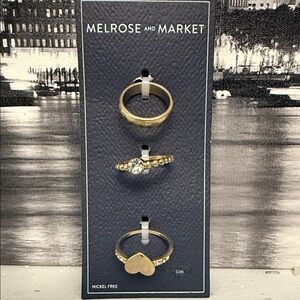 Melrose and Market Gold Heart Ring Trio